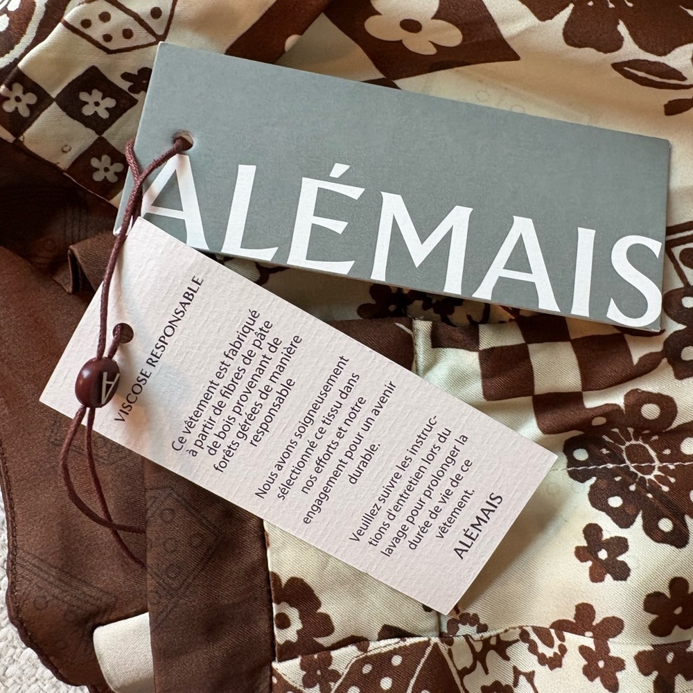 Alemais Brown and Cream Wide Leg Pants - Picture 5 of 6